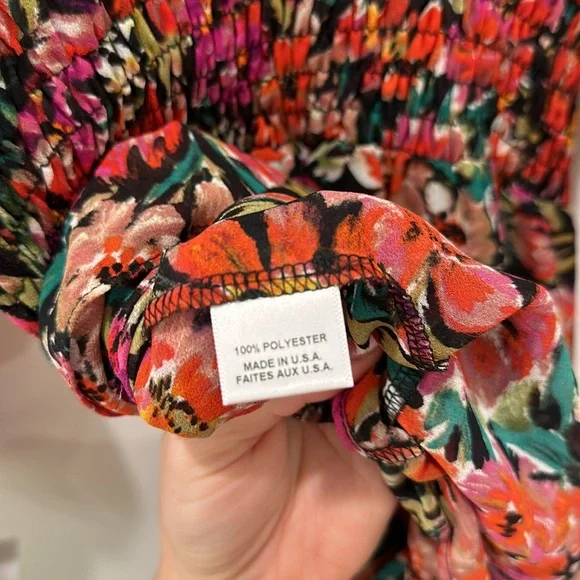 Misa Women's Marin Floral Long Sleeve Mini Dress Size Small Revolve Red Black - Picture 13 of 13